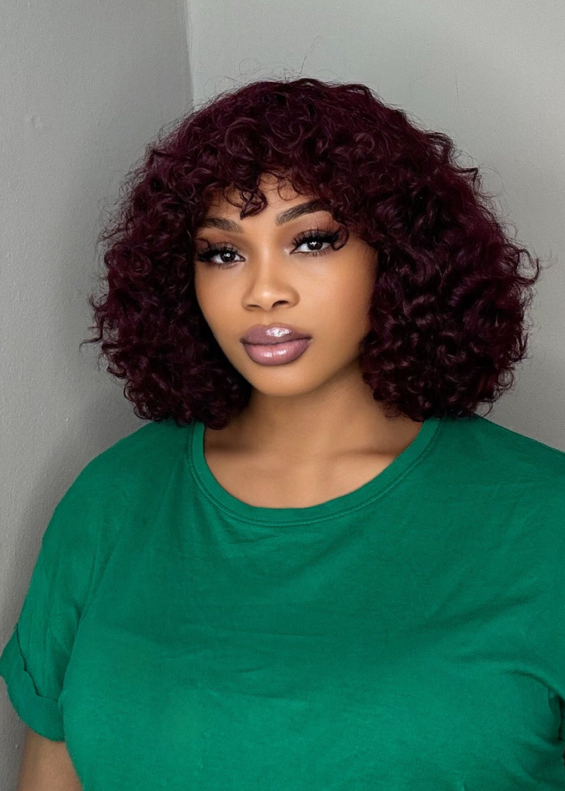 ANGIE WINE COLOUR FRINGE WIG