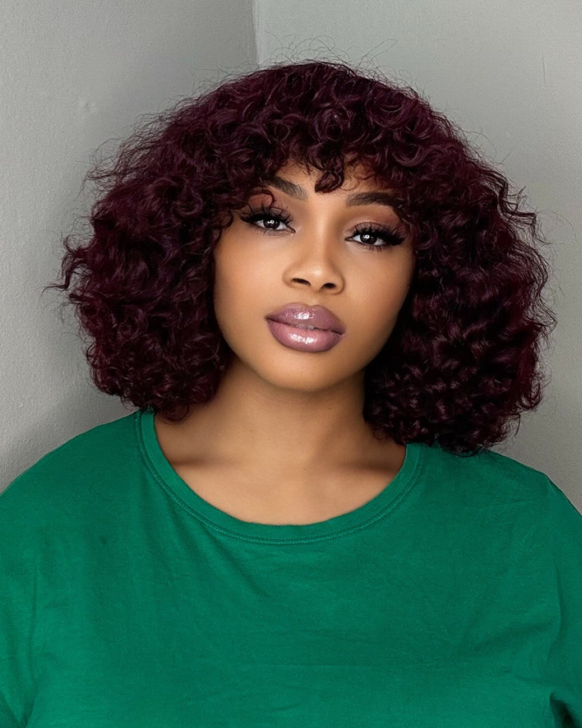 ANGIE WINE COLOUR FRINGE WIG